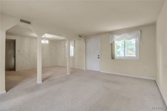 interior space with light colored carpet