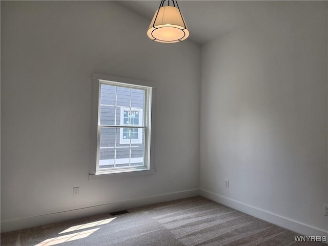 28 Glen Burn Trl, Ellicottville, NY 14731 - spare room featuring carpet floors, baseboards, and lofted ceiling