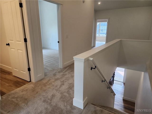 28 Glen Burn Trl, Ellicottville, NY 14731 - stairs with carpet, baseboards, recessed lighting, and wood finished floors