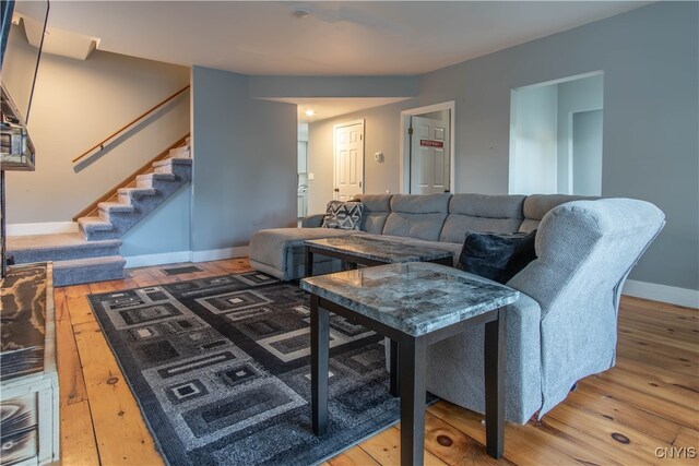 living room featuring hardwood / wood-style floors