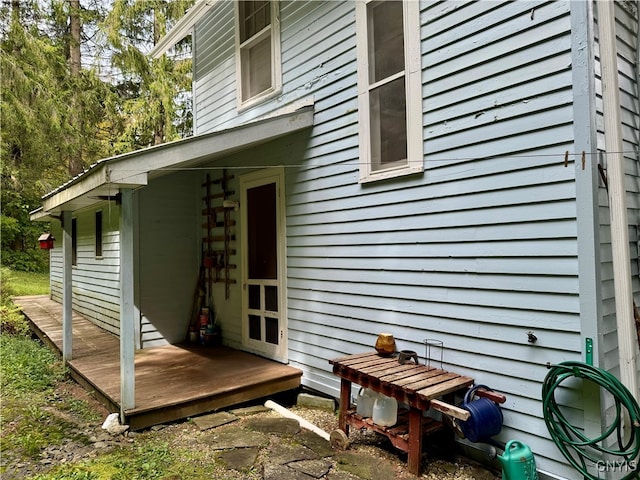 exterior space with a wooden deck