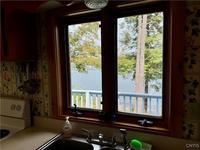 kitchen featuring a wealth of natural light and sink