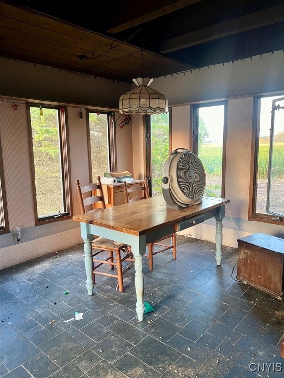 view of unfurnished dining area