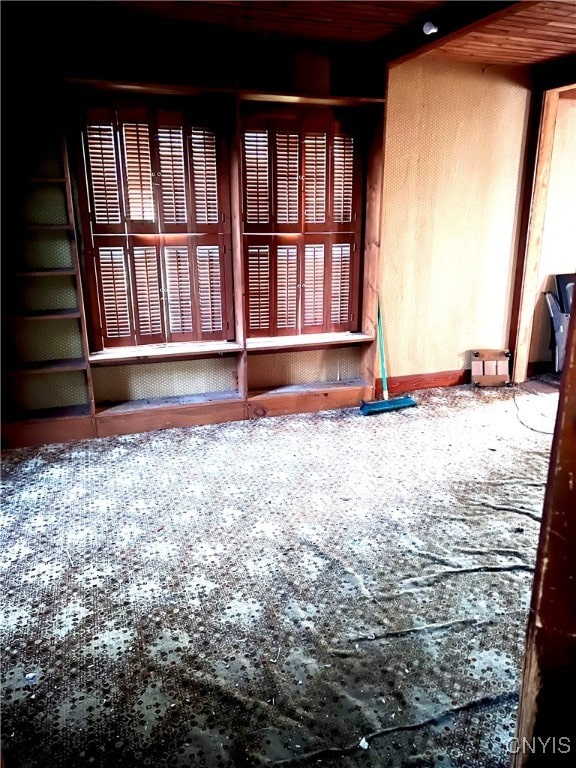 misc room featuring wooden ceiling