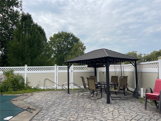 view of patio with a gazebo