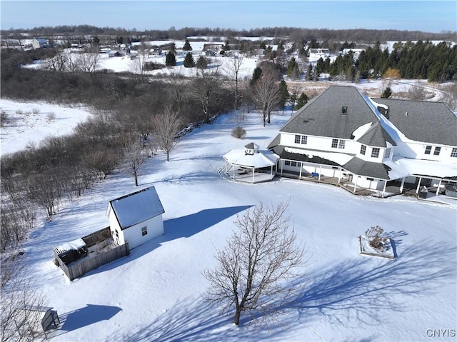 view of snowy aerial view