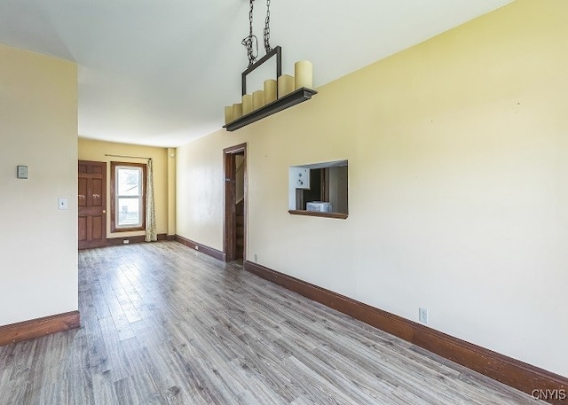 interior space with light hardwood / wood-style flooring