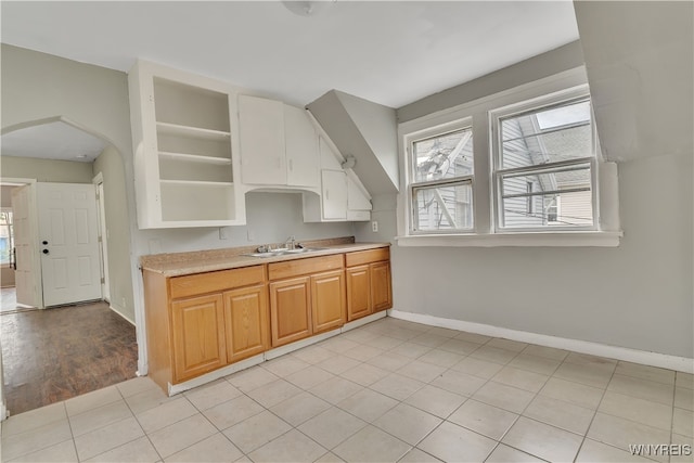 kitchen featuring light hardwood / wood-style flooring and sink