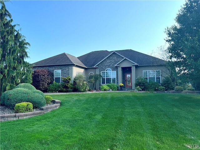 ranch-style house with a front yard