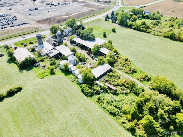 bird's eye view with a rural view