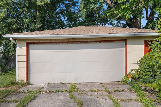 view of garage