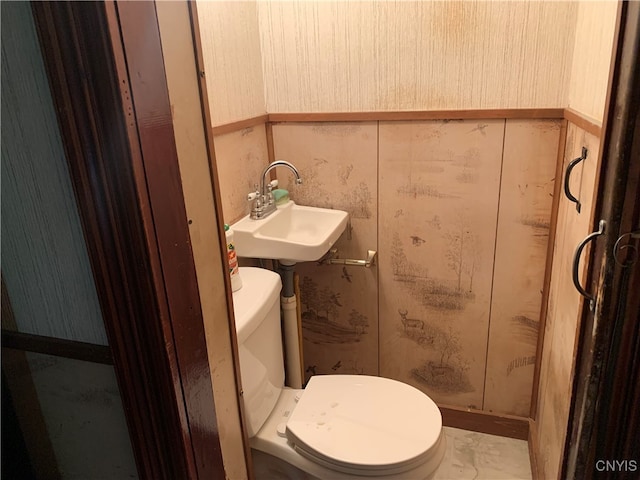 bathroom featuring sink and toilet