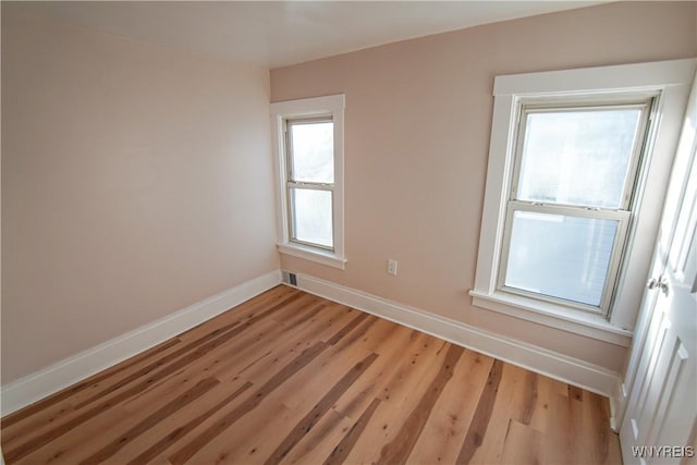 empty room featuring light wood-type flooring