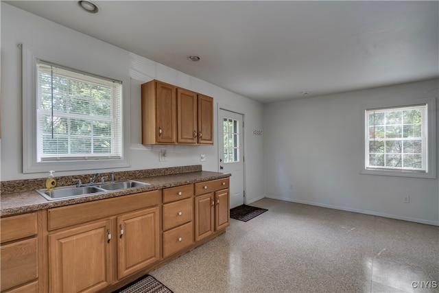 kitchen featuring plenty of natural light and sink