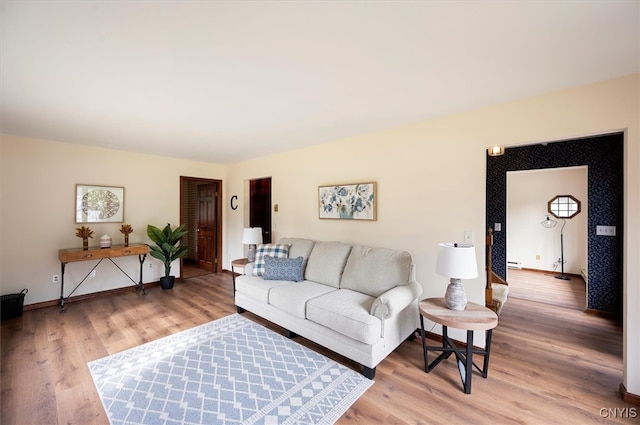 living room featuring hardwood / wood-style floors