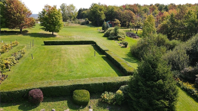 drone / aerial view with a rural view