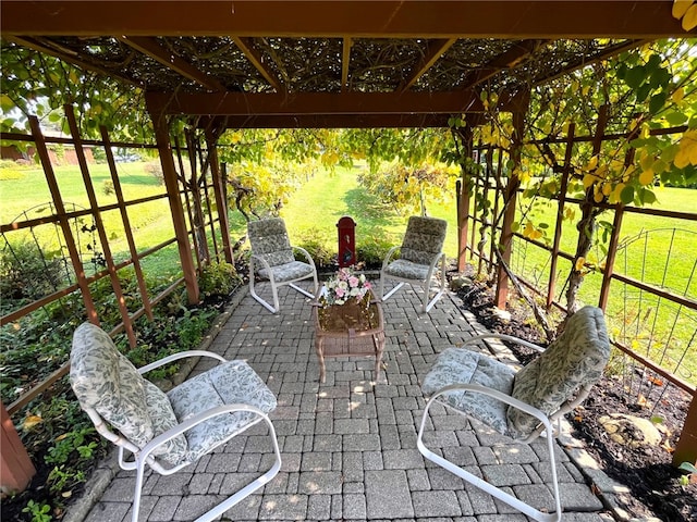 view of patio / terrace featuring a gazebo