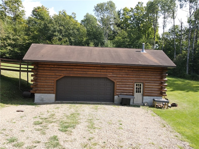 exterior space with a yard