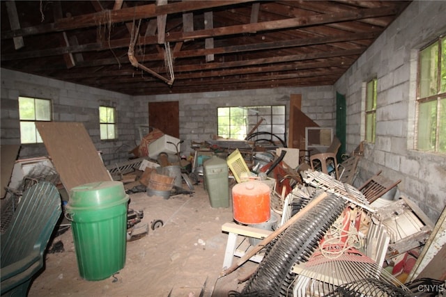 misc room featuring vaulted ceiling