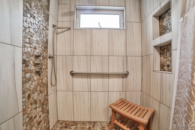 bathroom with walk in shower