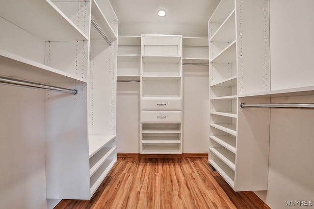 spacious closet with wood-type flooring