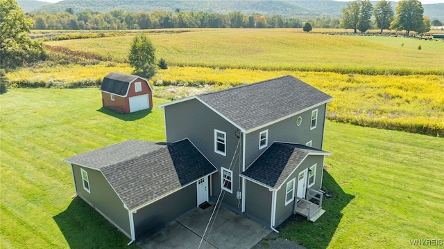 drone / aerial view with a rural view