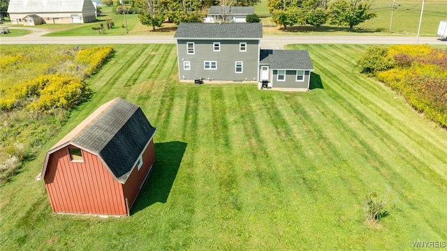 drone / aerial view with a rural view