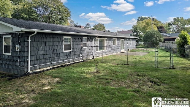 exterior space with a yard