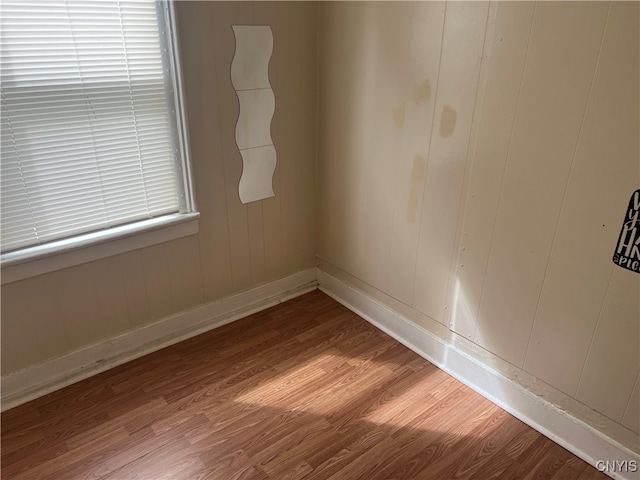 spare room featuring wood-type flooring