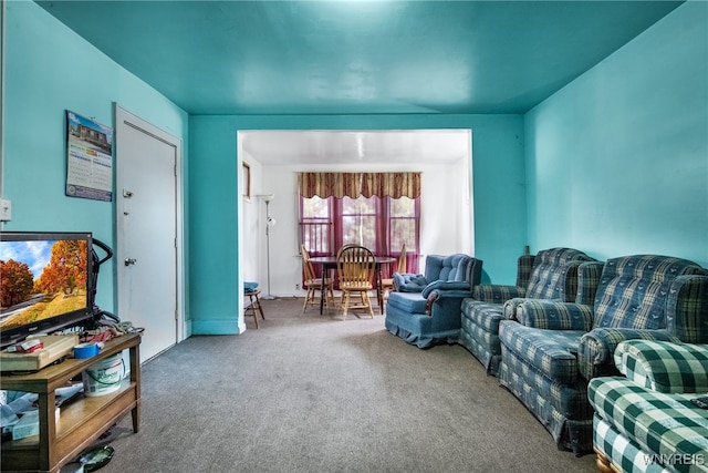 living room with carpet