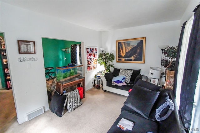 view of carpeted living room