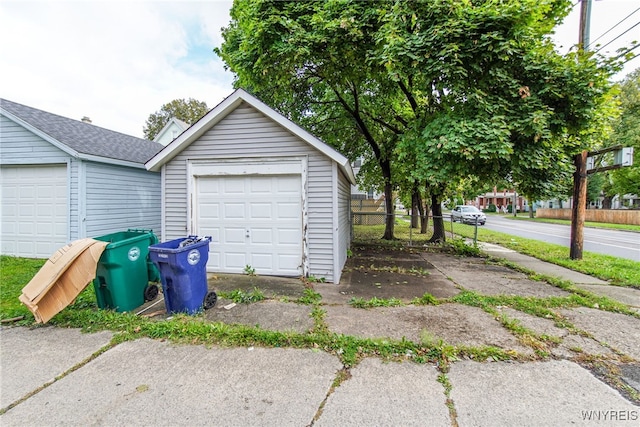 view of garage