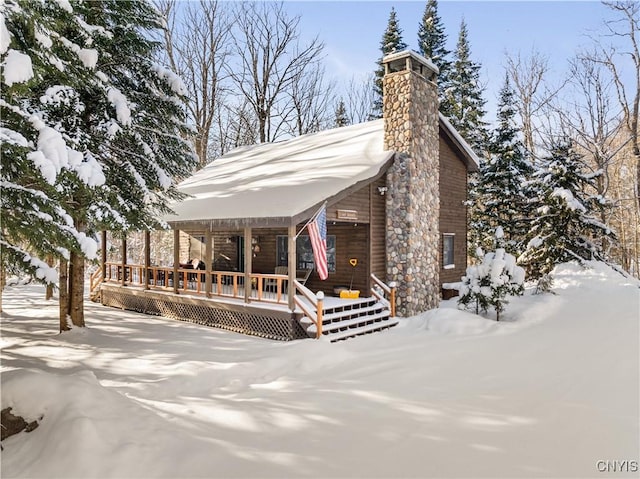 exterior space featuring covered porch