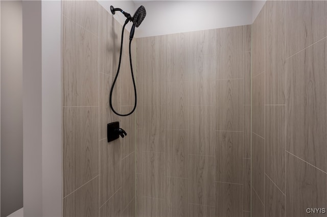 interior details with tiled shower