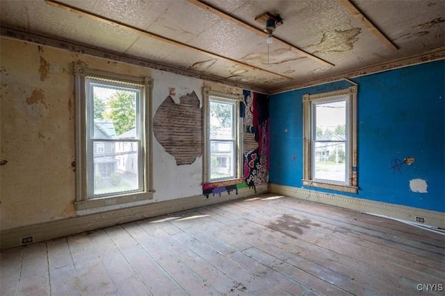 spare room featuring wood-type flooring