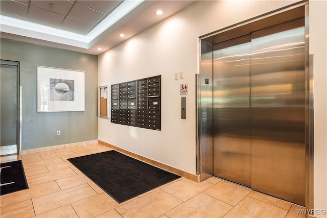 interior space featuring mail boxes