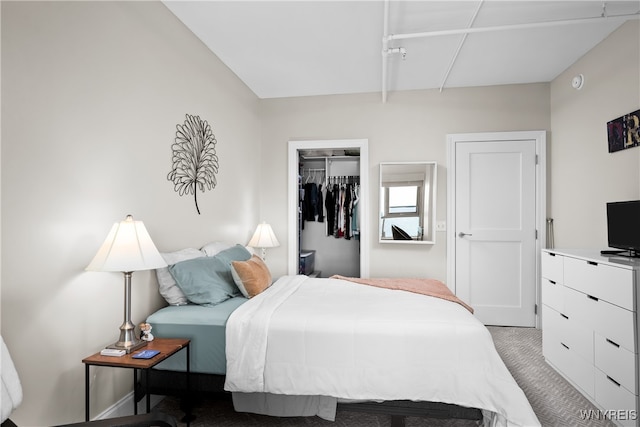 carpeted bedroom featuring a closet