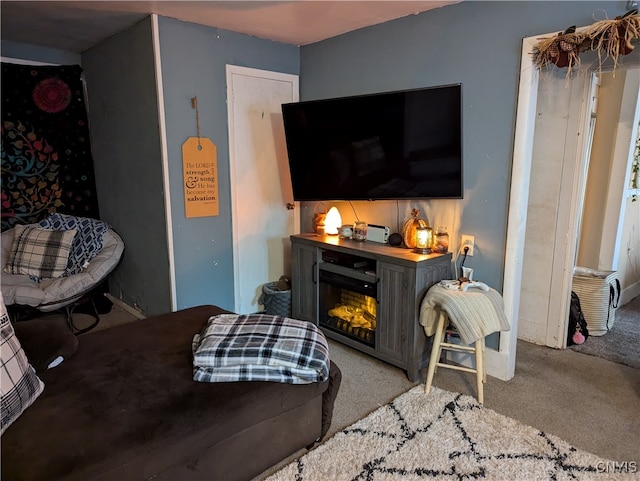 living room with carpet floors