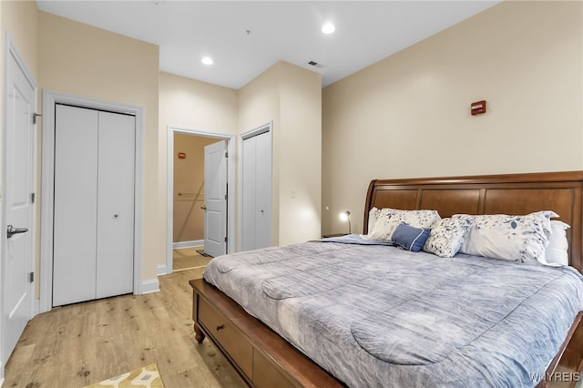 bedroom with light wood-type flooring