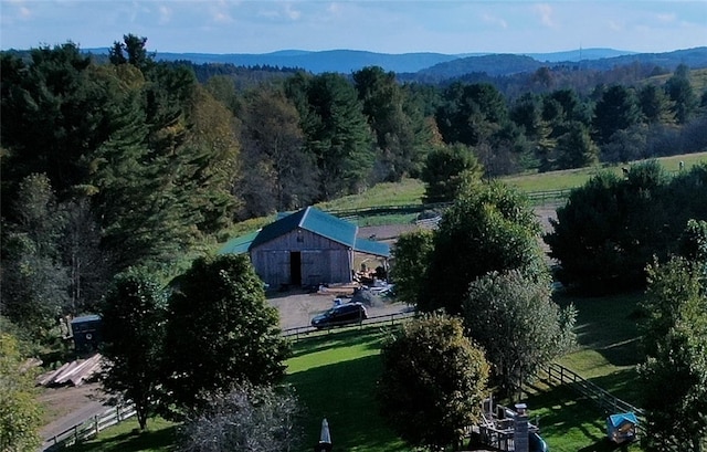 aerial view featuring a mountain view