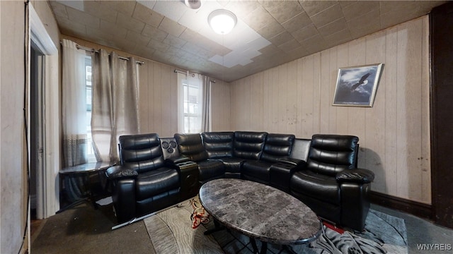 view of carpeted home theater room