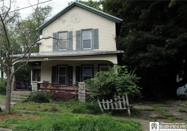 view of front of home with a porch