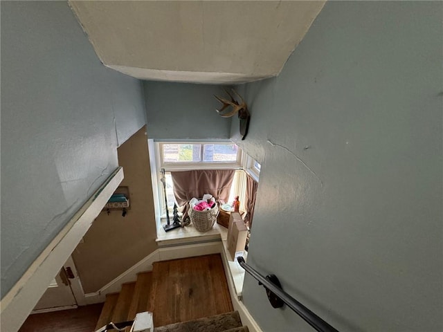 14 Wells St, Hornell, NY 14843 - stairs featuring baseboards and wood finished floors