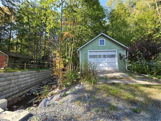 view of garage