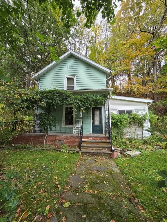 view of front of home with a porch