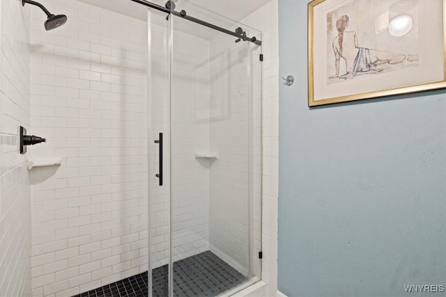 bathroom featuring walk in shower