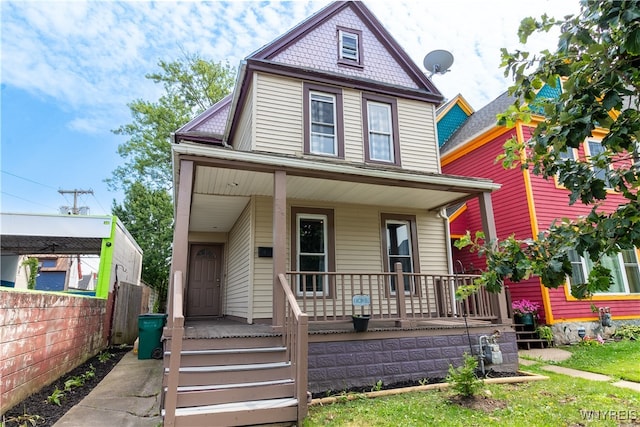 view of front of property with a porch