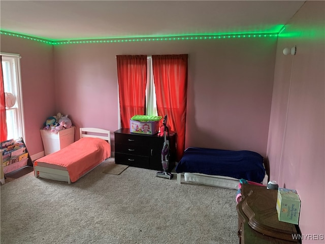 bedroom featuring carpet flooring