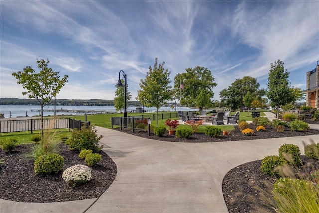 view of home's community featuring a water view