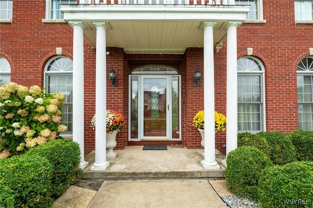 entrance to property with a porch